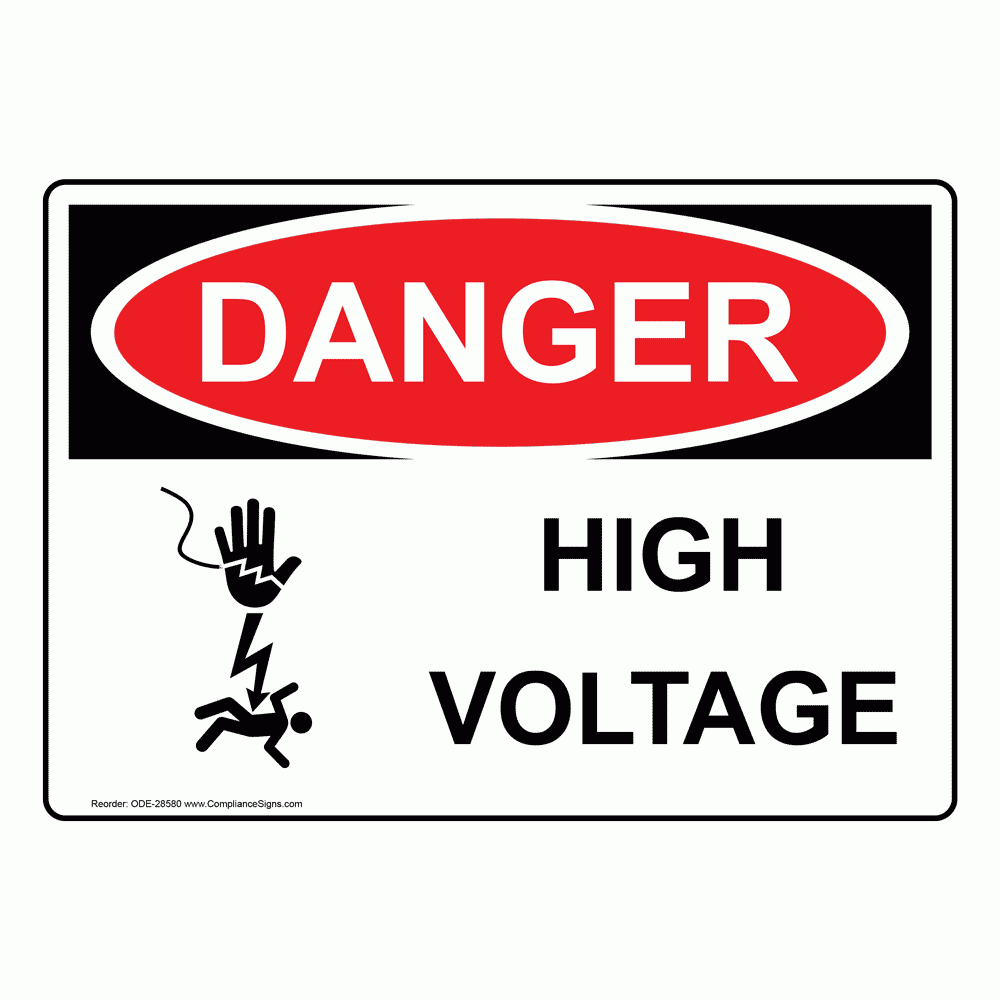 Osha Danger High Voltage Sign With Symbol Ode-28580 regarding High Voltage Signs Printable