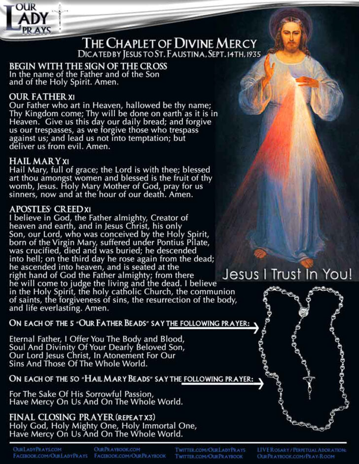 Printable Divine Mercy Prayer Card