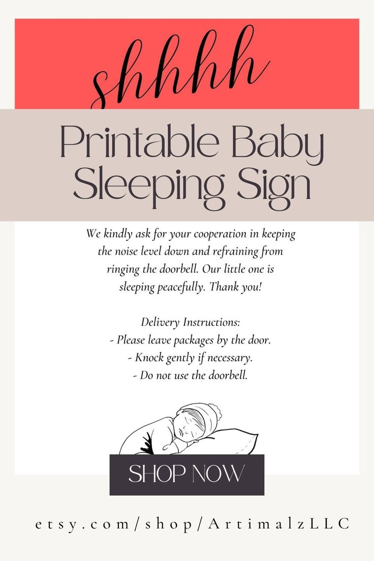 Package Delivery Sign | Do Not Disturb Front Door Hanger | Package regarding Baby Sleeping Sign Printable