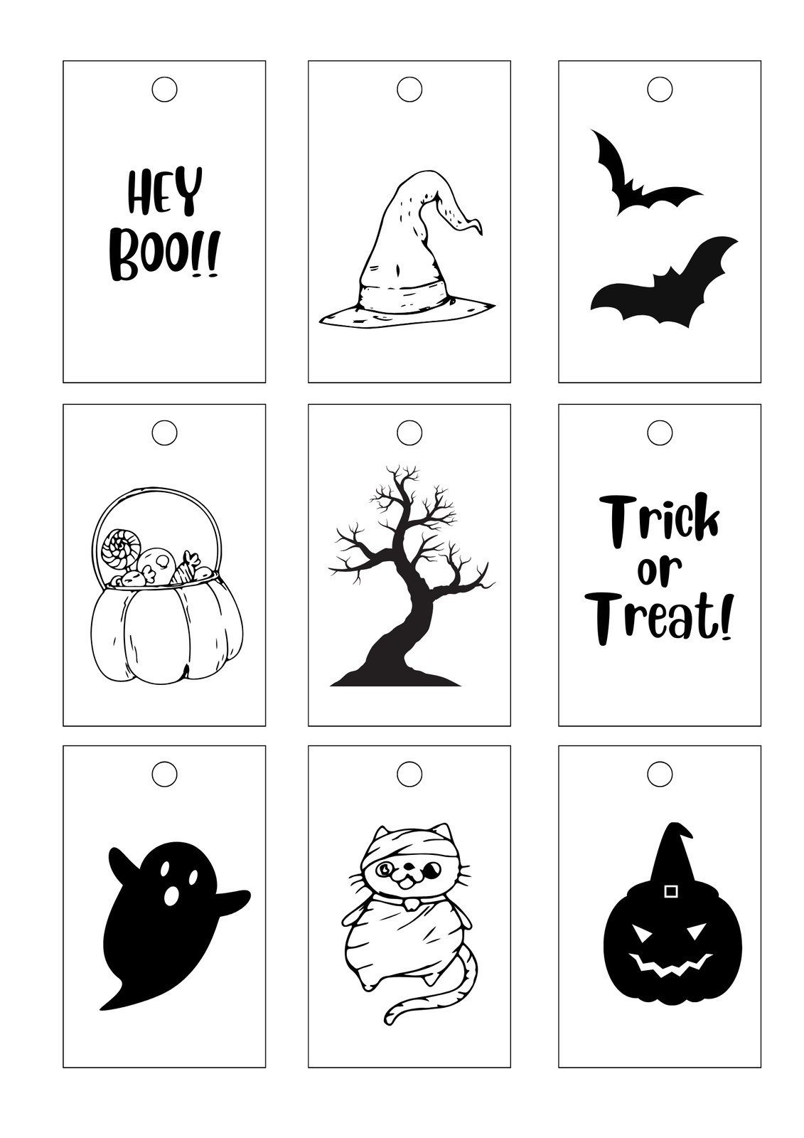 Page 21 - Free And Customizable Halloween Templates with Free Printable Halloween Tags Black and White