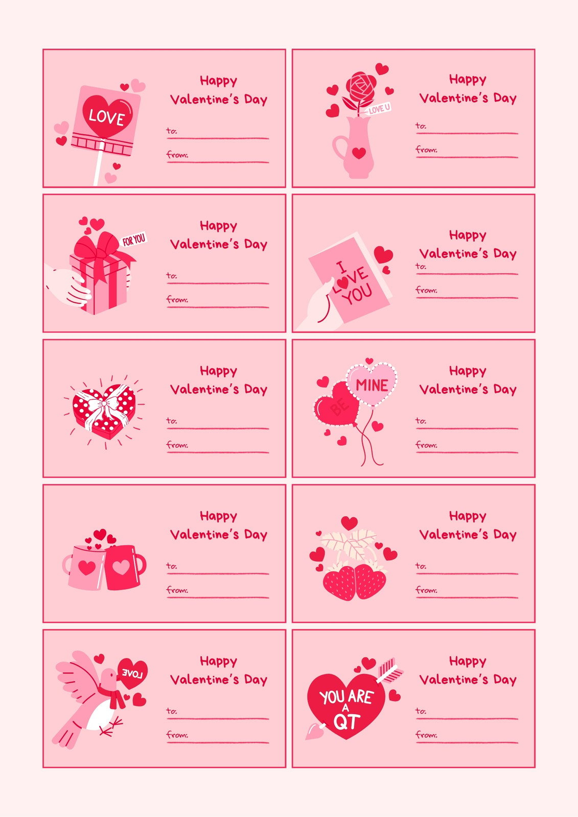 Page 3 - Free, Printable And Customizable Gift Tag Templates | Canva in Valentines Gift Tags Free Printable