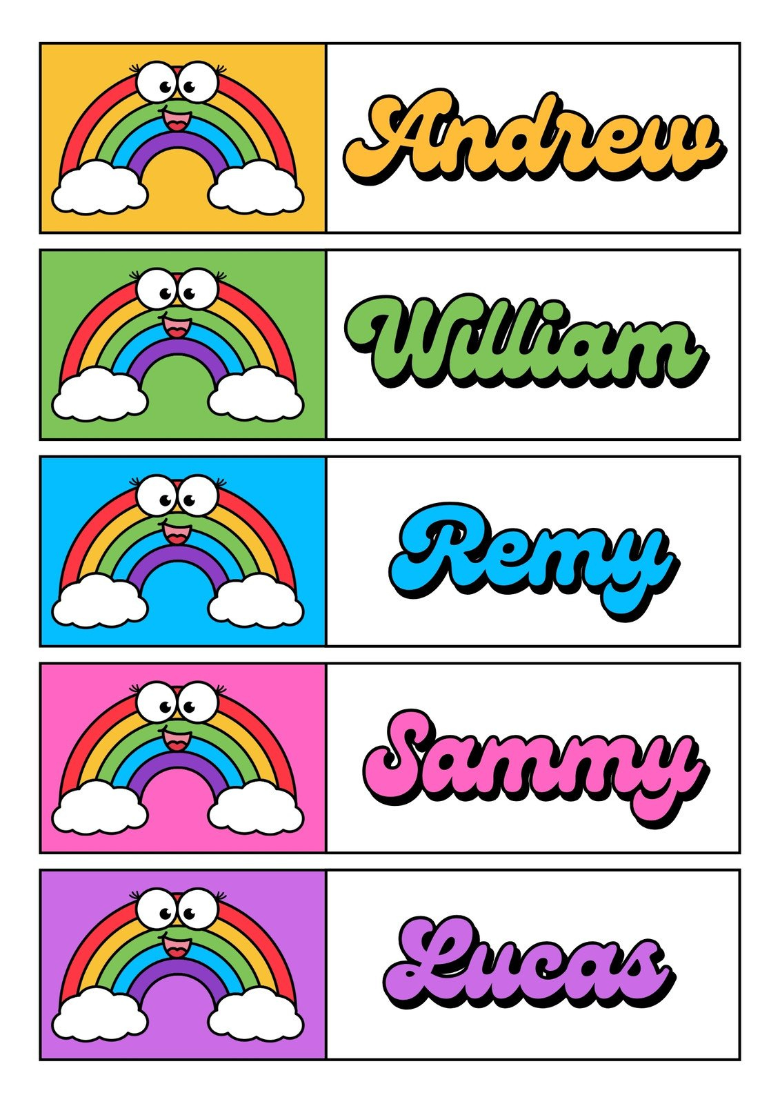 Page 5 - Free, Printable, Customizable Name Tag Templates | Canva for Rainbow Name Tags Free Printable