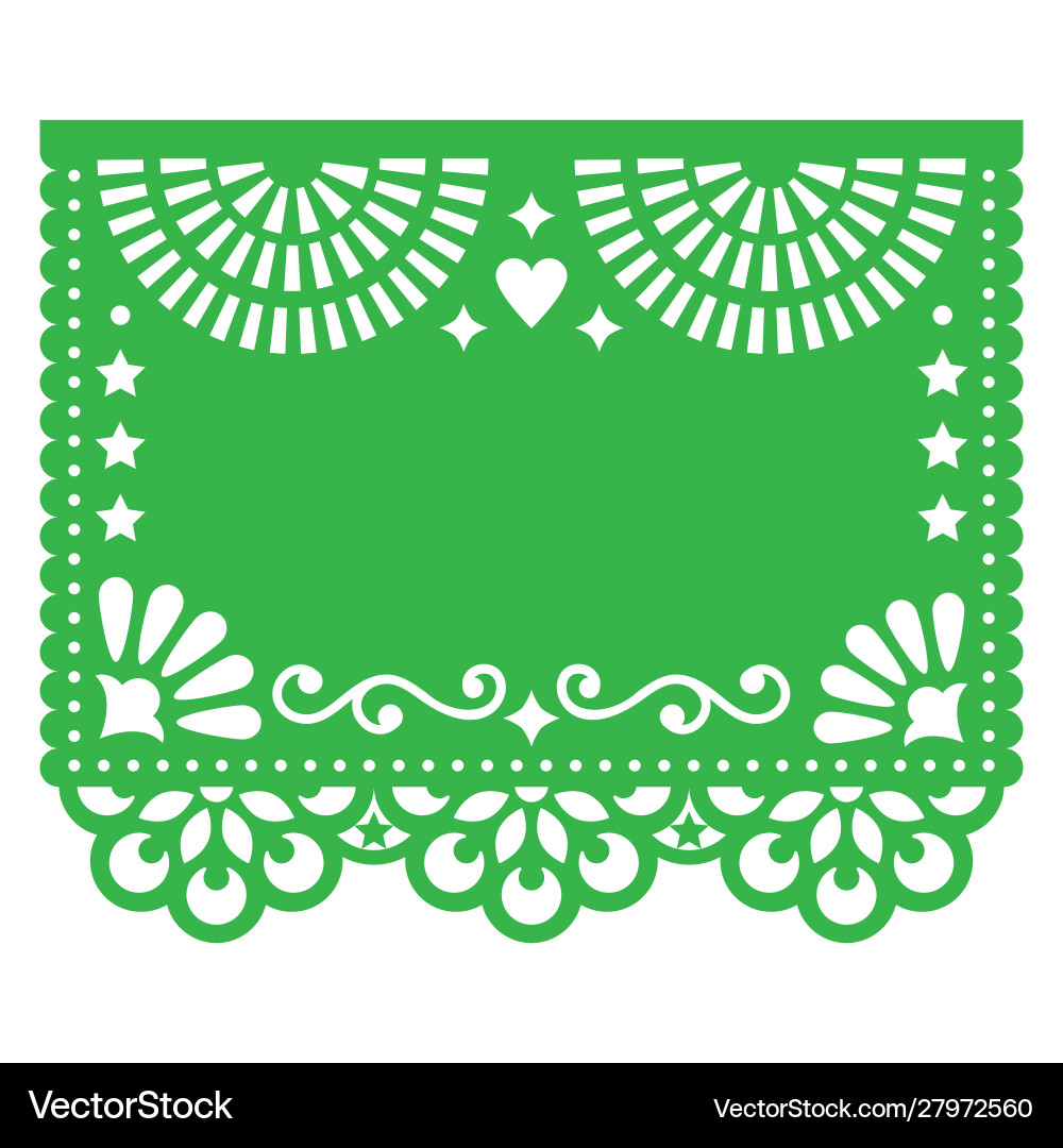 Papel Picado Blank Template Design Floral Vector Image with regard to Free Printable Papel Picado Template