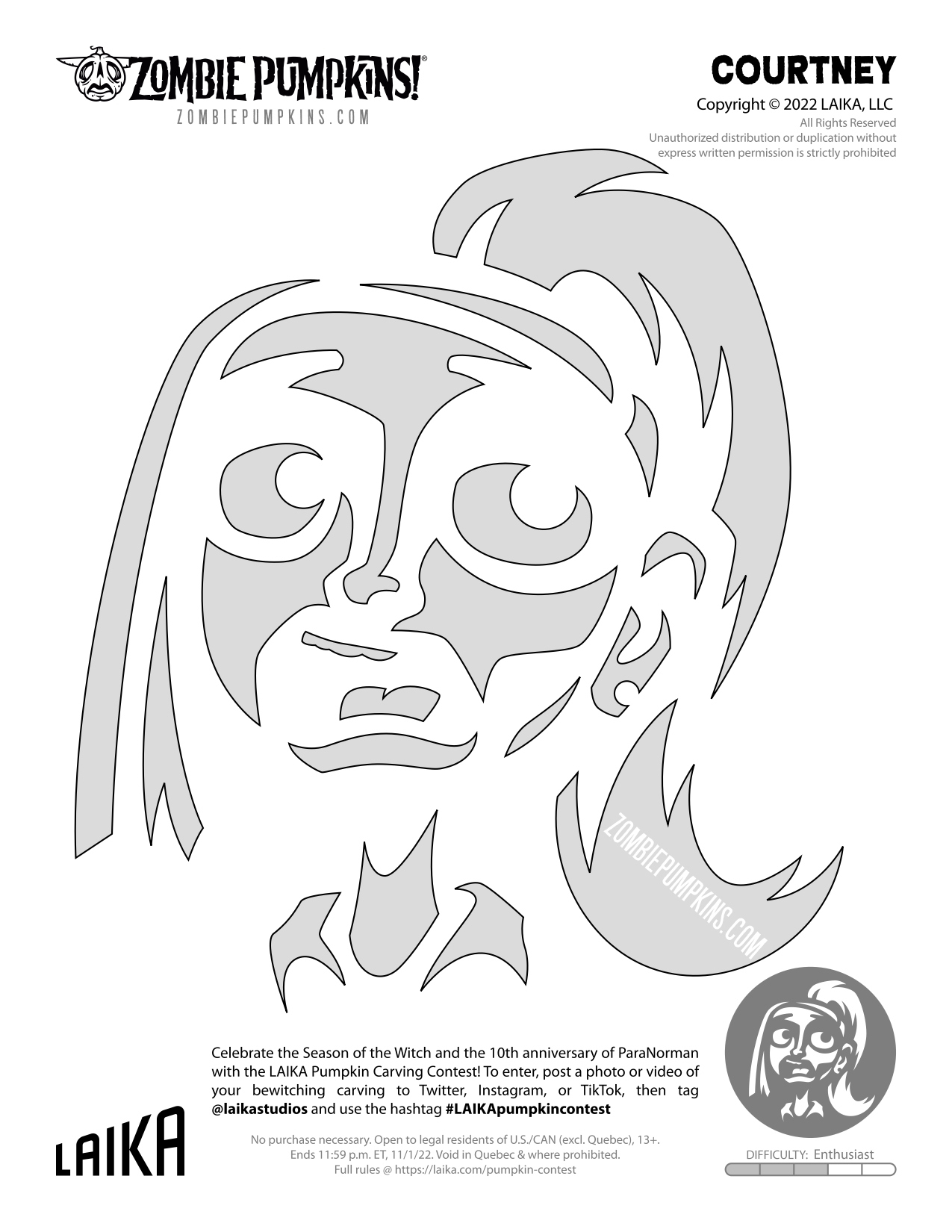 Paranorman: Courtney (Free Pumpkin Stencil - Pumpkin Pattern regarding Free Printable Corpse Bride Pumpkin Stencil