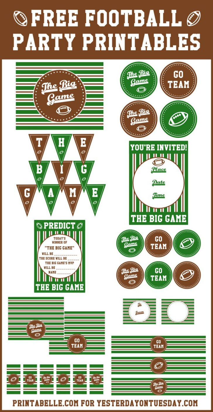 Football Party Free Printables