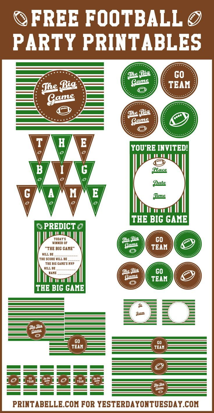 Party Planning For The Big Game regarding Football Party Free Printables