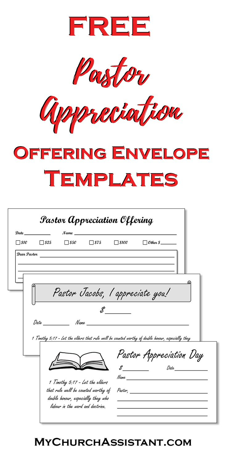 Pastor Appreciation Offering Envelope Templates - Ministry with Free Printable Skits For Pastor Appreciation Day