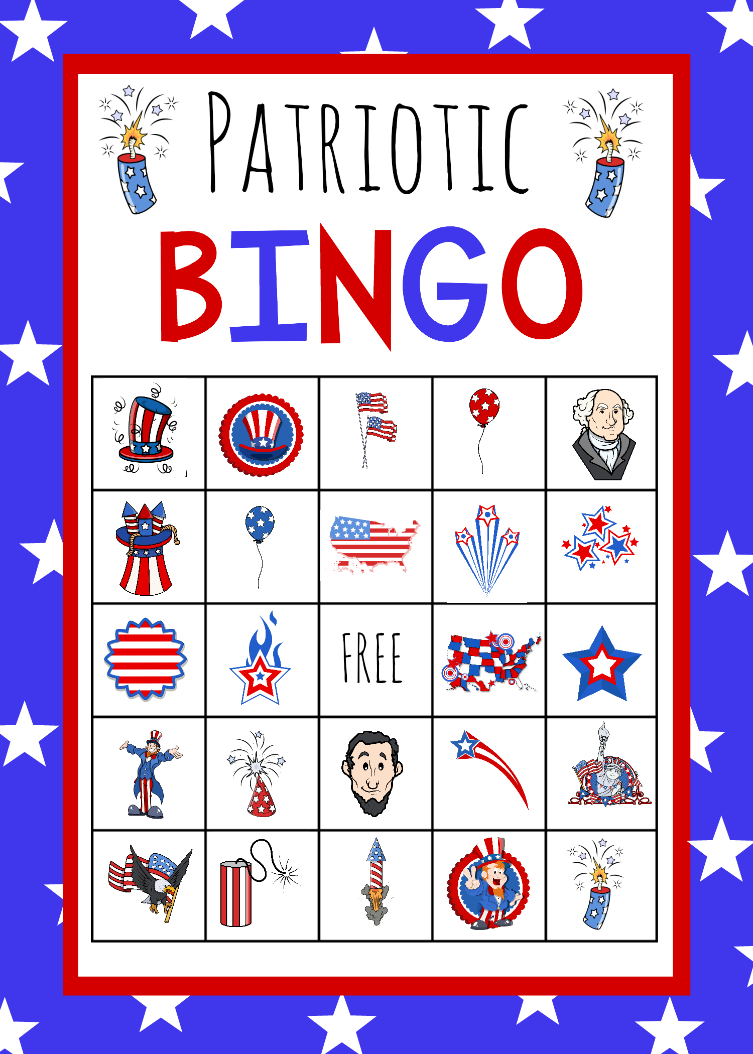 Patriotic 4Th Of July Bingo Game To Print regarding Free 4Th Of July Bingo Cards