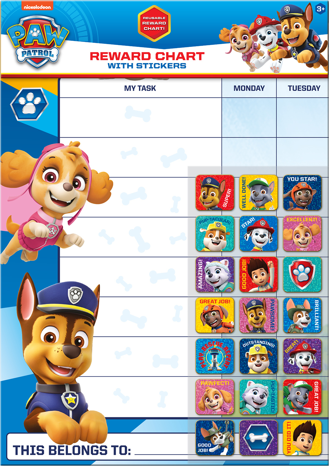 Paw Patrol Reward Chart | Paper Projects inside Free Printable Paw Patrol Reward Chart