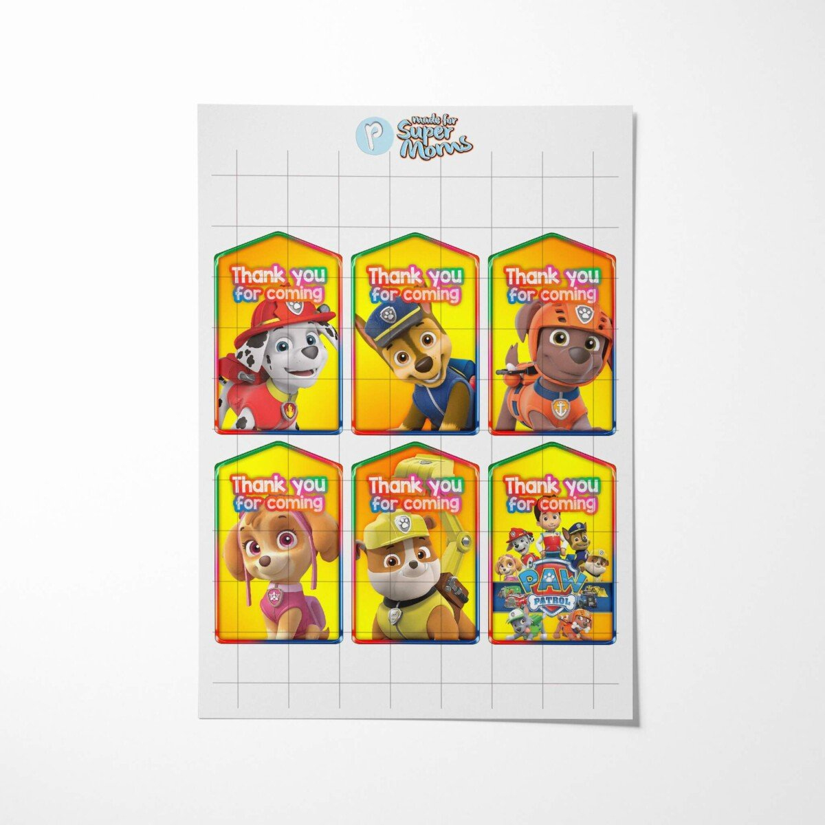 Paw Patrol Thank You Tags - Pimpyourworld within Free Printable Paw Patrol Thank You Tags