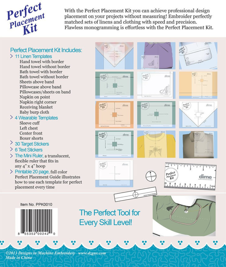 Printable Embroidery Placement Guide