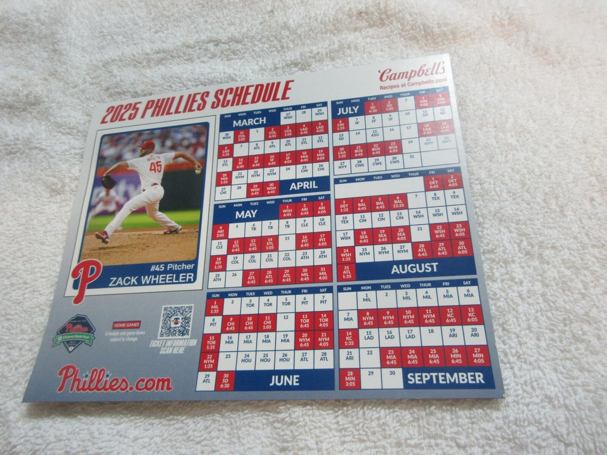 Philadelphia Phillies , 2025 , Schedule , New , Friendship regarding Phillies Schedule 2025 Printable Free