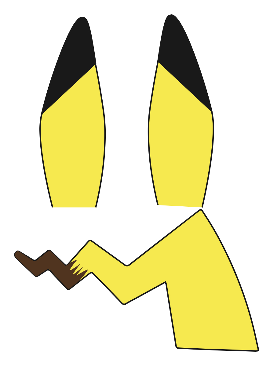 Pikachu | A Sweet Berry Designs Blog in Free Printable Pikachu Tail Template
