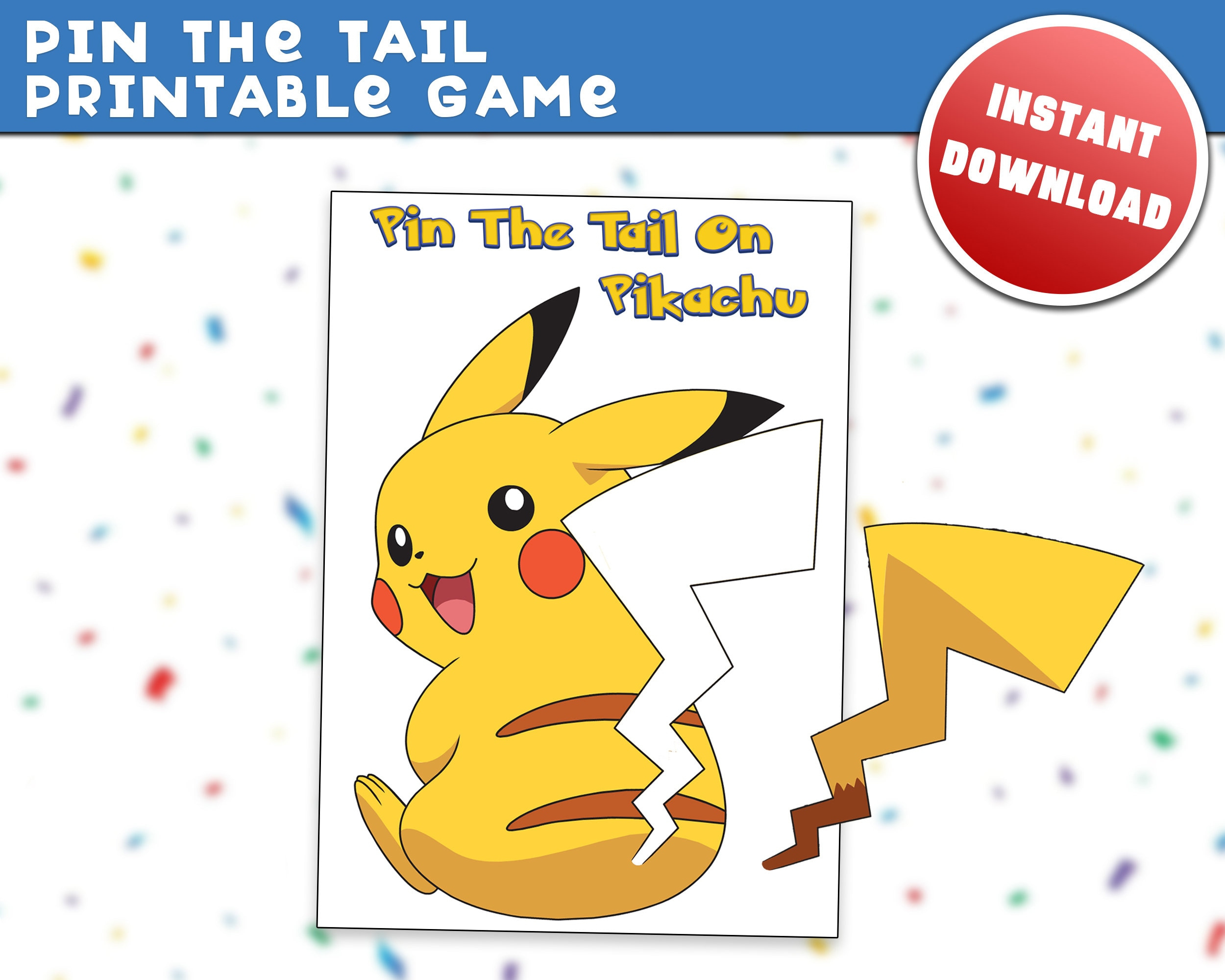 Pin The Tail On Pikachu Fun Birthday Party Celebration Event inside Pin the Tail on the Pikachu Printable Free