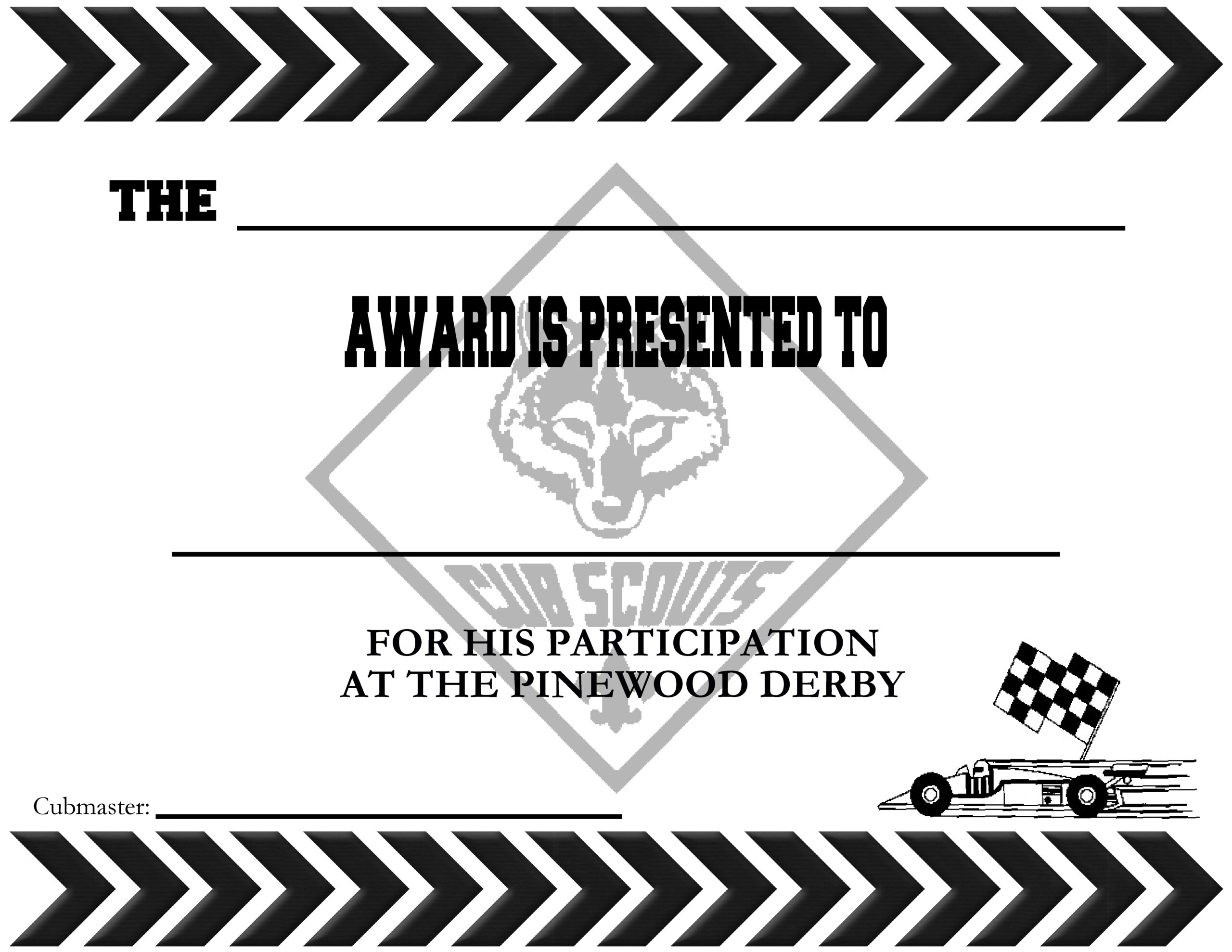 Pinewood Derby Certificates – The Idea Door pertaining to Pinewood Derby Certificates Free Printable
