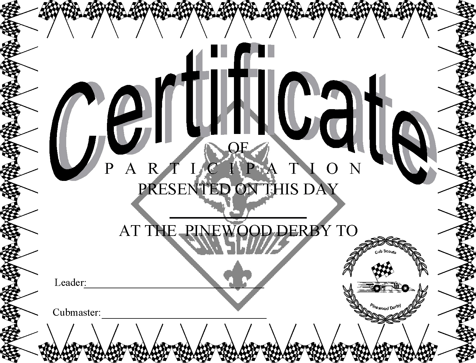 Pinewood Derby Certificates – The Idea Door regarding Pinewood Derby Certificates Free Printable