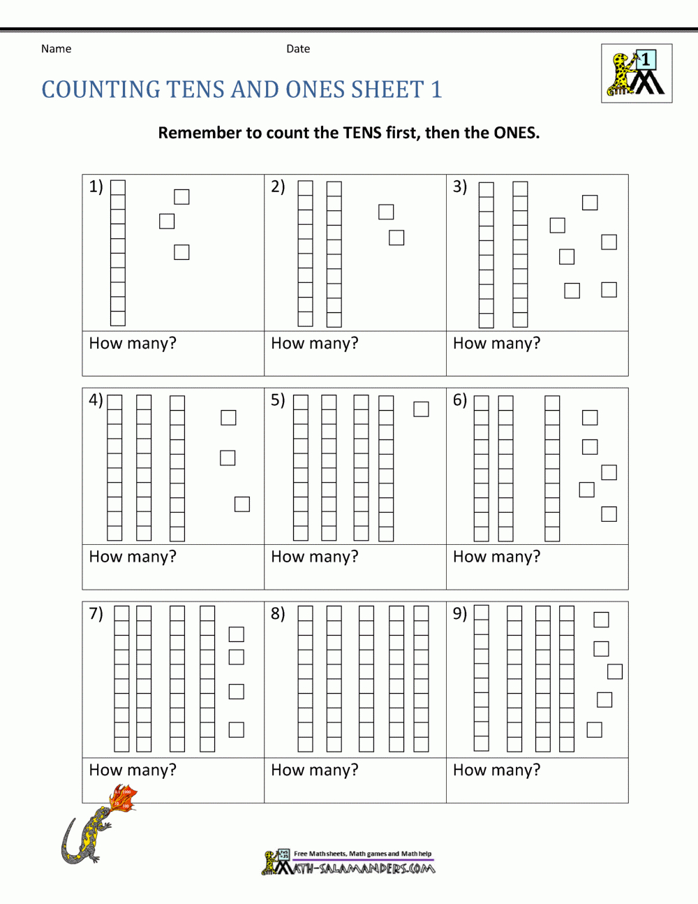 Place Value Ones And Tens Worksheets pertaining to Printable Tens and Ones Worksheet