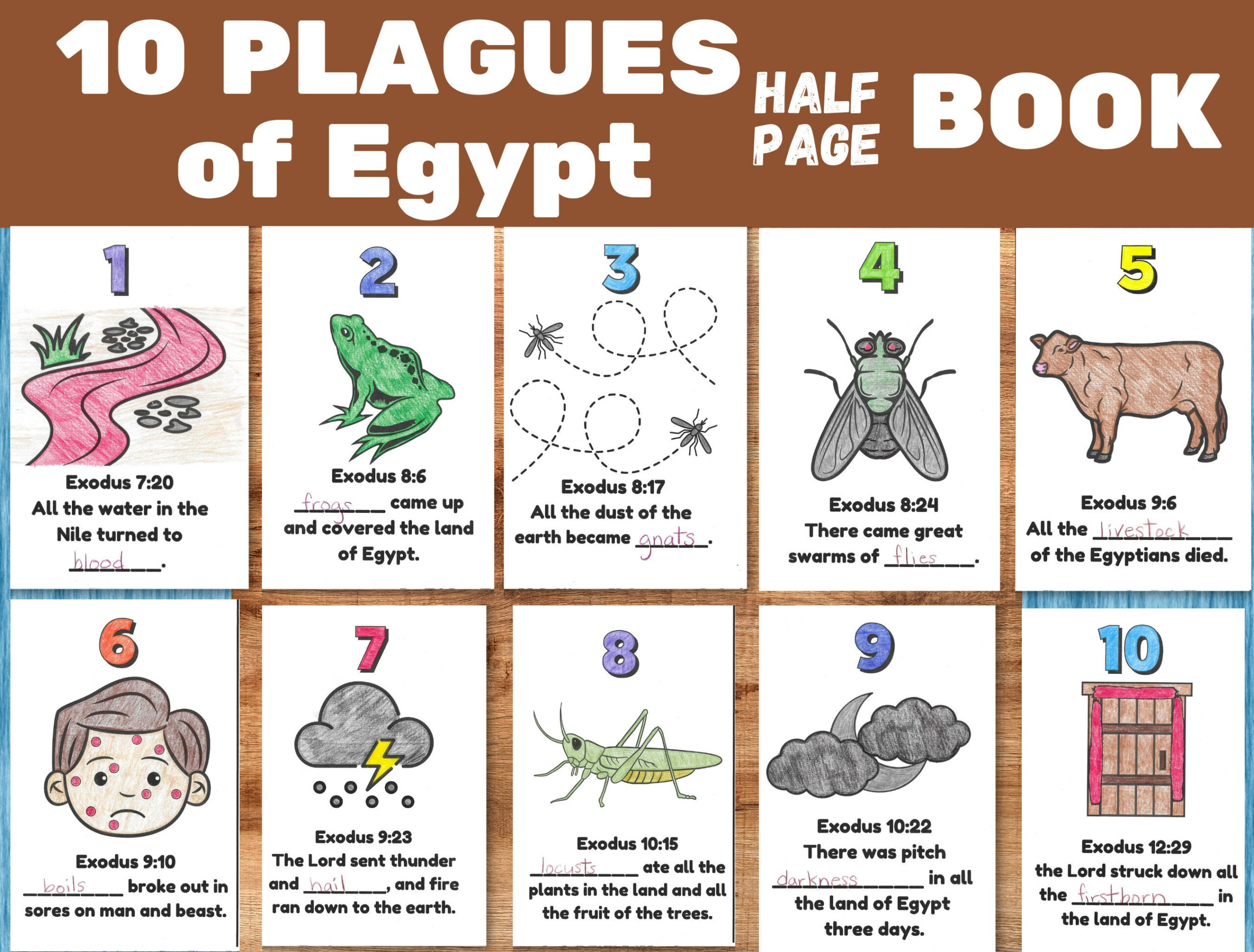 Plagues Of Egypt Printable Craft, Sunday School Lesson Activity throughout Printable 10 Plagues of Egypt Worksheet