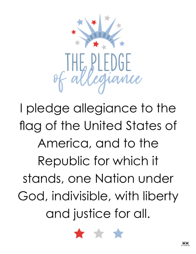 Pledge Of Allegiance Words - 20 Free Printables | Printabulls regarding Pledge of Allegiance Free Printable