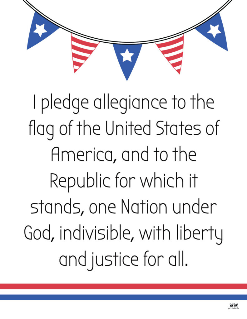 Pledge Of Allegiance Words - 20 Free Printables | Printabulls throughout Pledge of Allegiance Free Printable