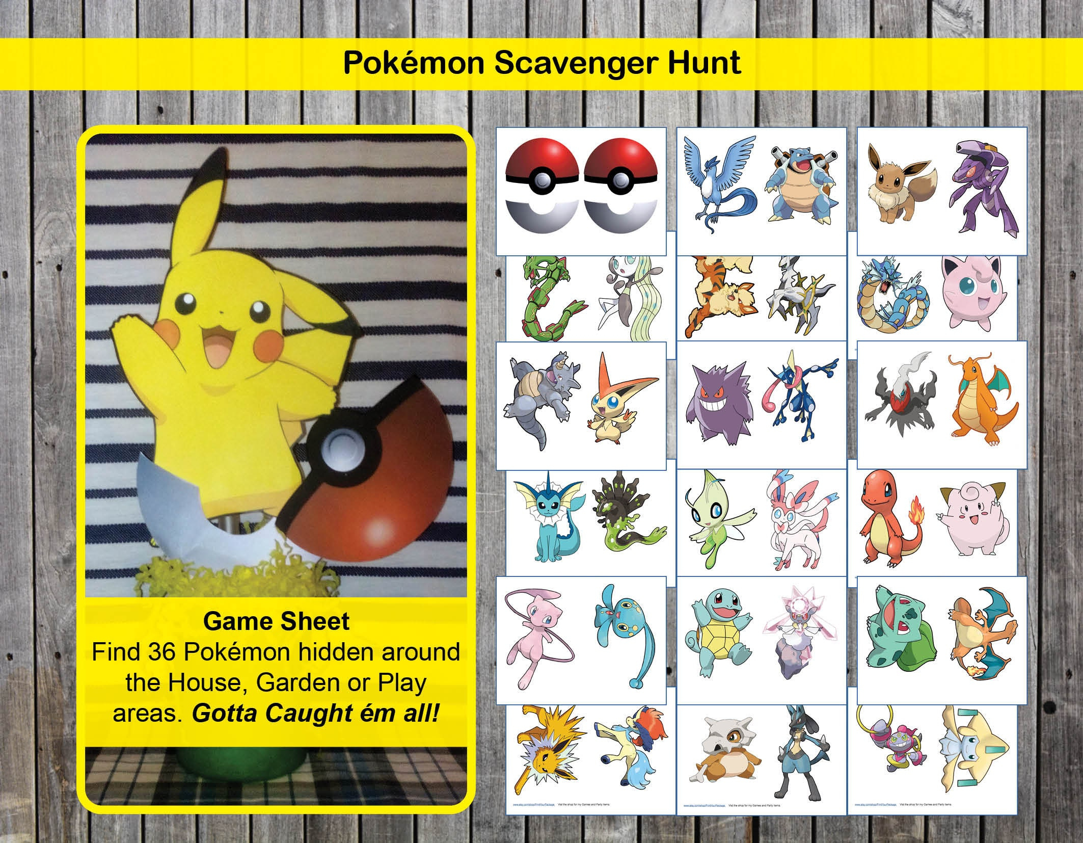 Pokemon Hunting Game - Printable Scavenger Hunt | Instant Download with Free Printable Pokemon Scavenger Hunt Printable