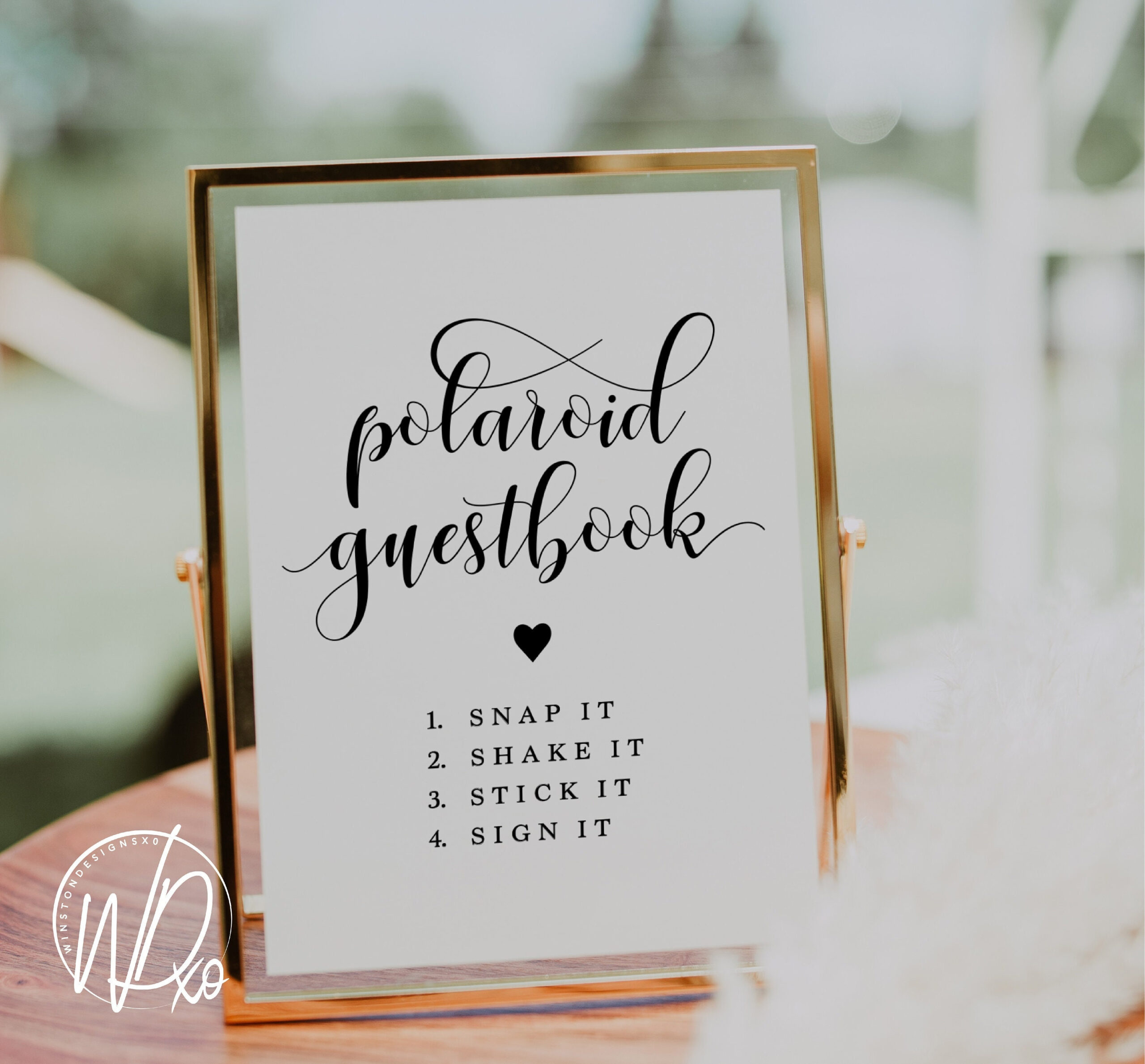 Polaroid Guestbook | Printable Sign | Instant Download Jpeg+ Pdf with Polaroid Guest Book Sign Printable Free