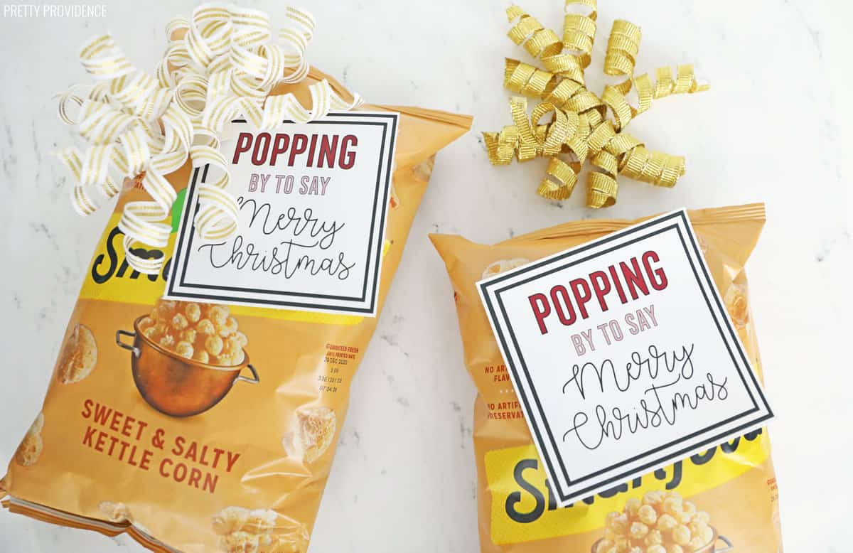 Popcorn Christmas Gift Tags Printable - Pretty Providence intended for Free Printable Popcorn Gift Tags