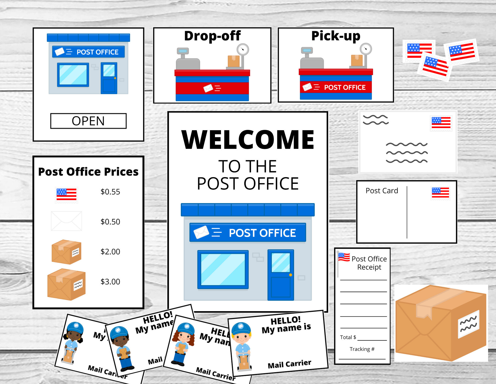 Post Office Pretend Play - Dramatic Play - Printable - Mail pertaining to Post Office Printables Free
