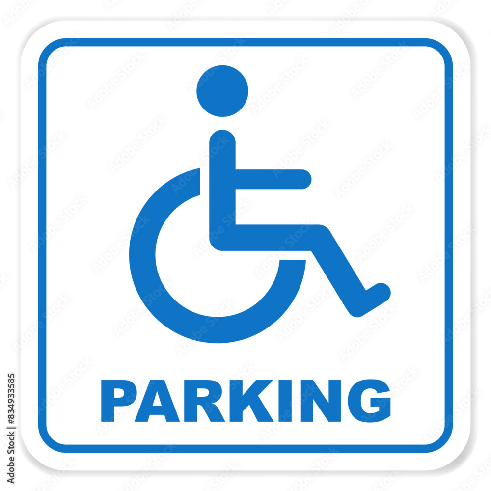 Poster, Wandbild Parking Sign For Disability Handicapped Disabled Printable Sign Symbol Simple B, 40X40 Cm with Printable Disabled Parking Sign