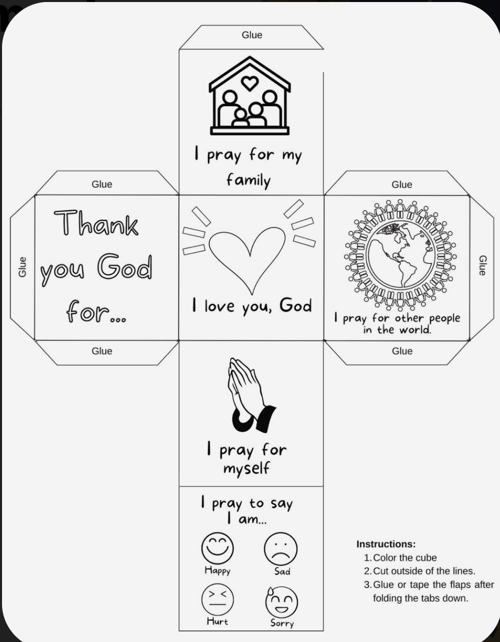 Prayer Cube Printable Template: A Fun Church Craft - Paper pertaining to Prayer Cube Printable Free