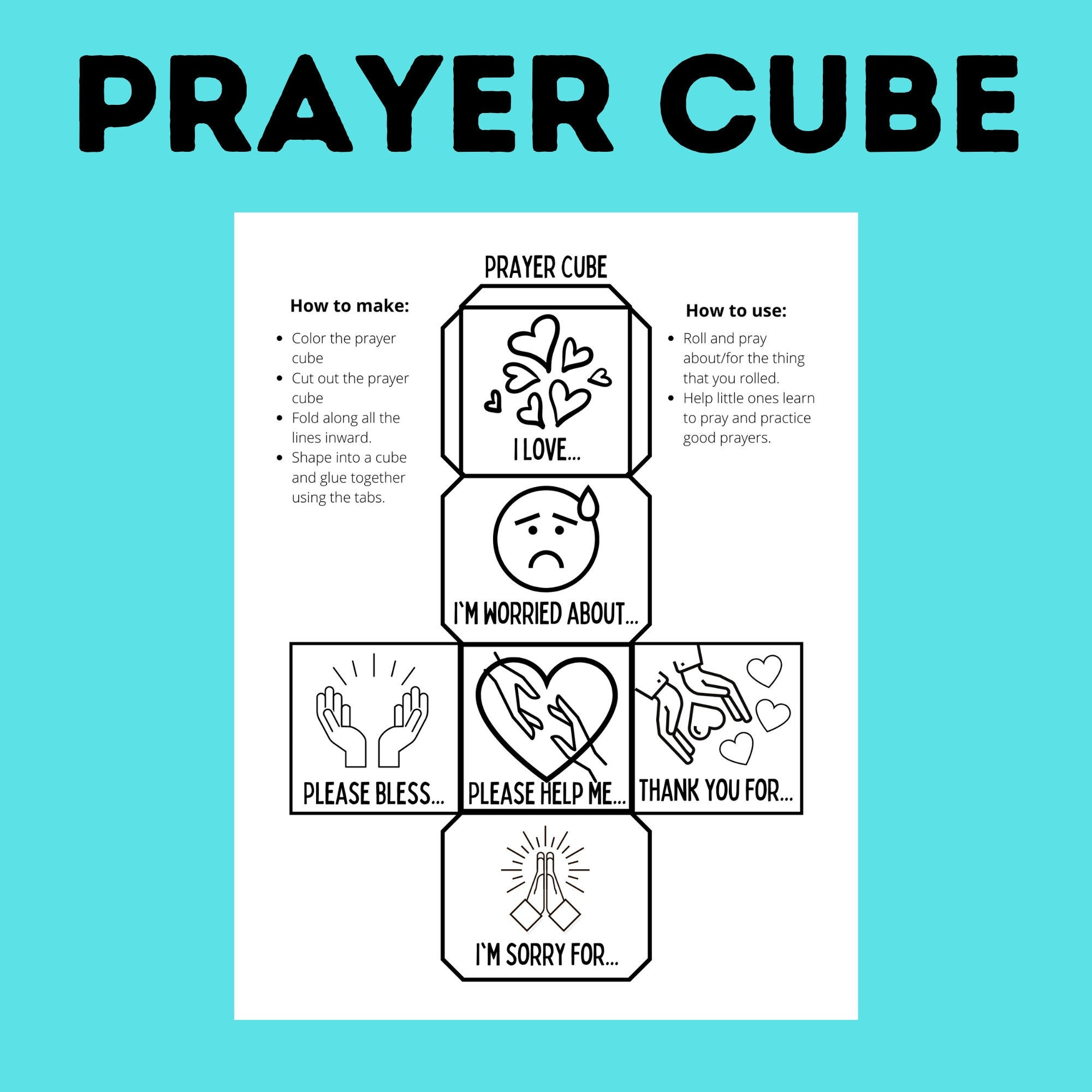 Prayer For Kids | Prayer Craft | Prayer Cube For Kids | Prayer within Printable Prayer Craft Activities