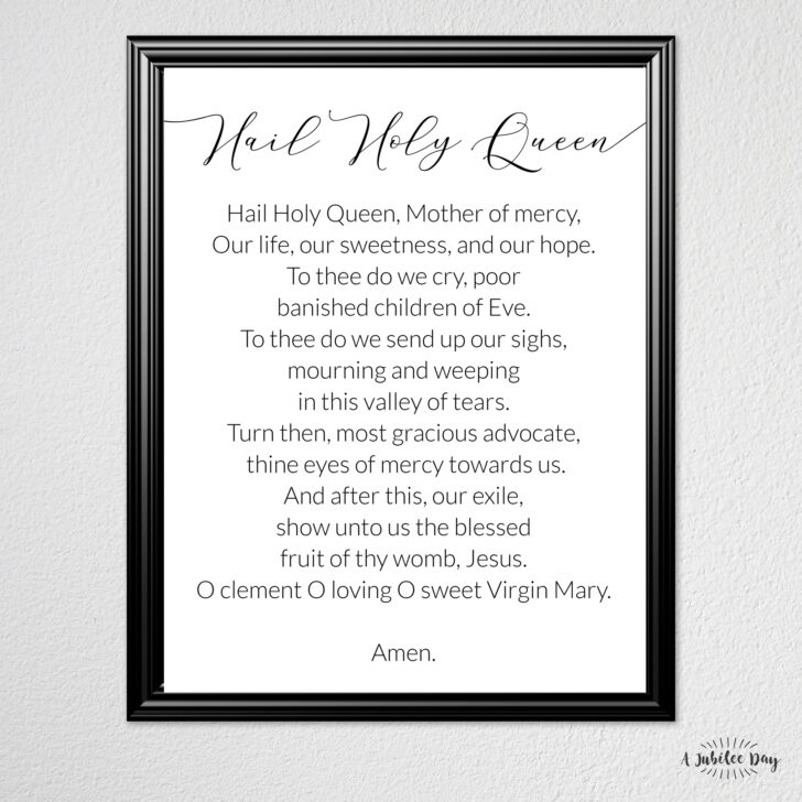 Free Printable Hail Holy Queen Prayer