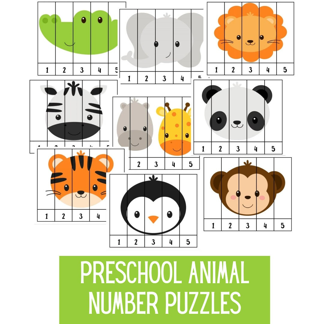 Preschool Animal Puzzle | Number Puzzles | Number Sequence Puzzles in Printable Number Sequence Puzzle