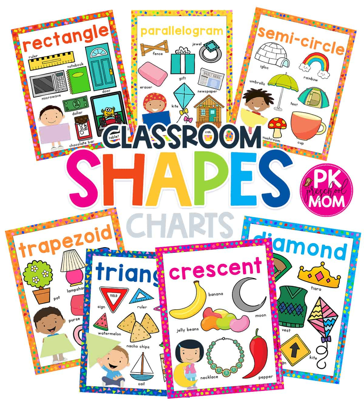 Preschool Shapes Charts - Preschool Mom with regard to Shapes Identification Chart