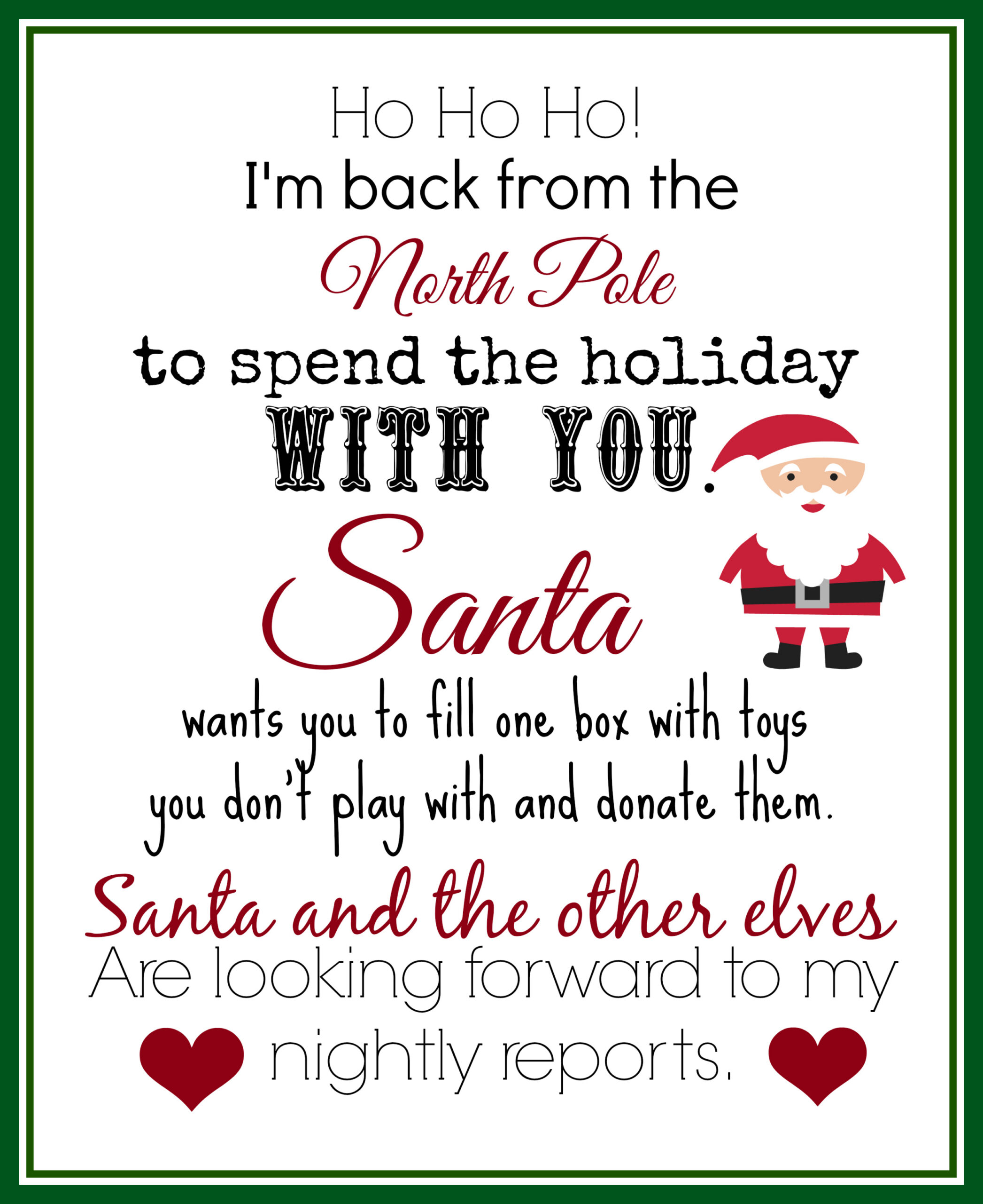 Print This Elf Returns Letter With Instructions To Donate Toys pertaining to Free Printable Elf on the Shelf Donate Toys Letter
