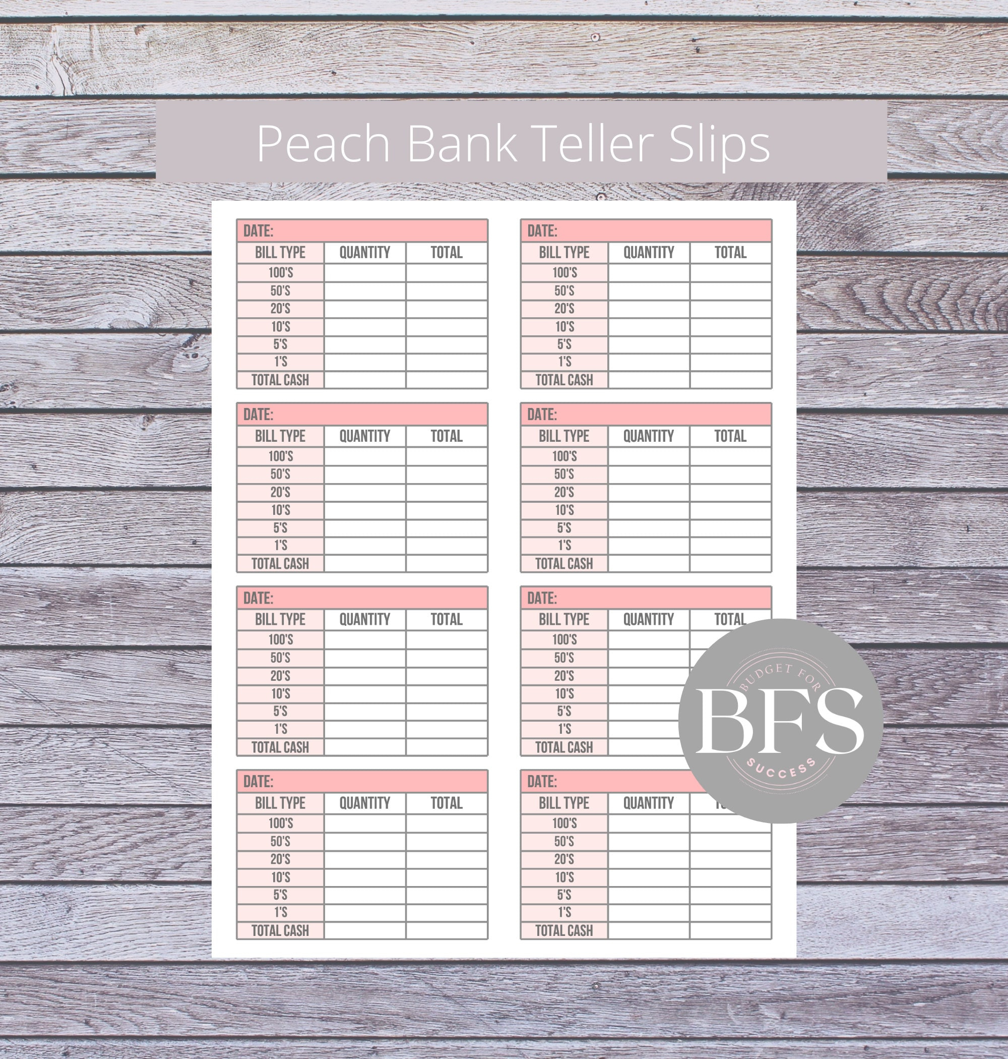 Printable Bank Teller Slips | Teller Slips | Bank Slips | Cash regarding Teller Slip Printable Free