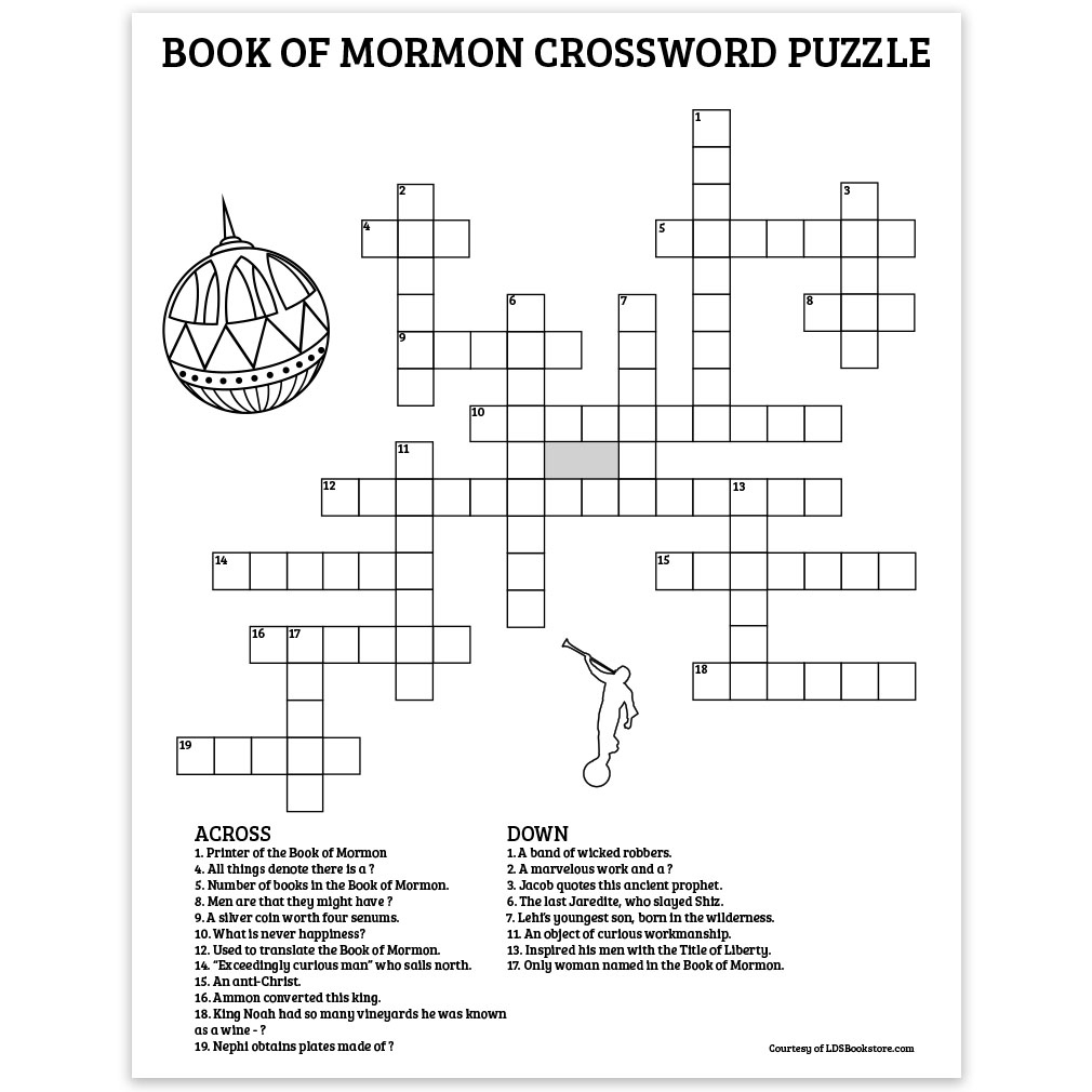Printable Book Of Mormon Crossword Puzzle - Advanced with regard to Lds Crossword Puzzles Printable