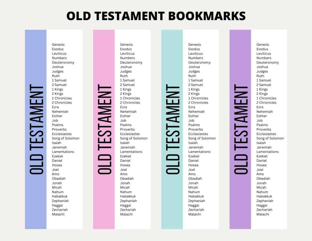 Printable Books Of The Bible Bookmarks - My Printable Faith intended for Printable Books Of The Bible Bookmark