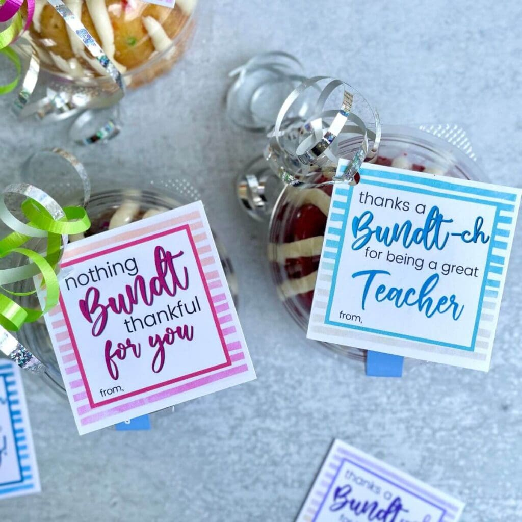 Printable Bundt Cake Gift Tags For Teachers, Neighbors, And More! pertaining to Nothing Bundt Thankful For You Free Printable