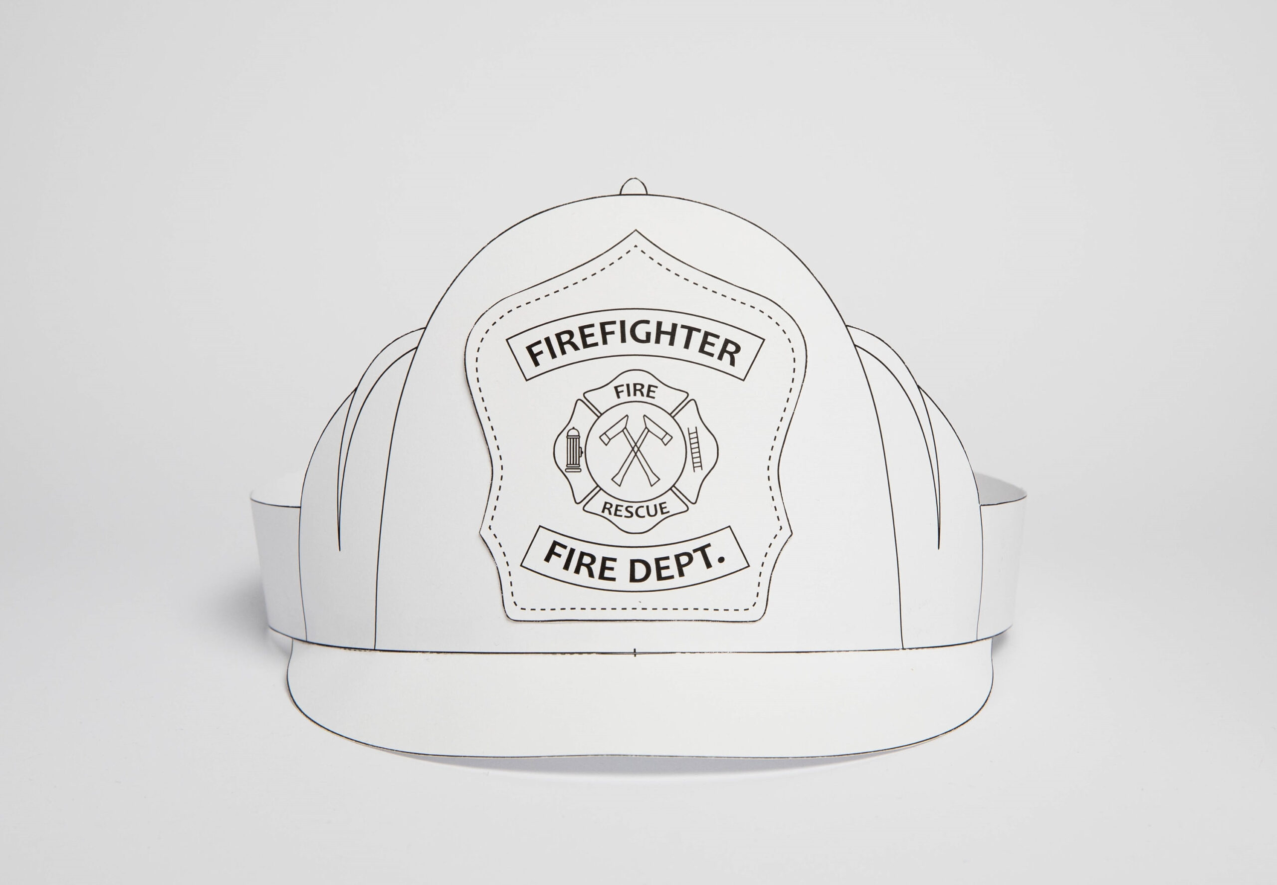 Printable Coloring Firefighter Paper Helmet Fun Kids Craft Pdf for Free Printable Fireman Hat Template