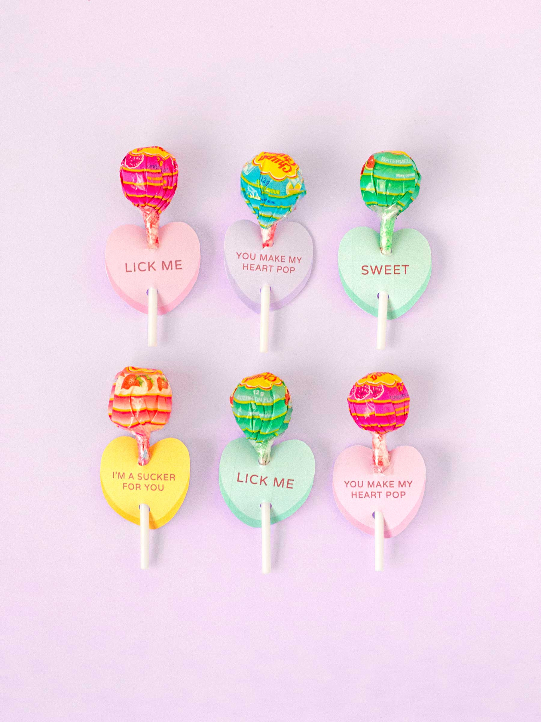 Printable Conversation Heart Lollipop Holders – Makeandtell inside Printable Lollipop Holder Template