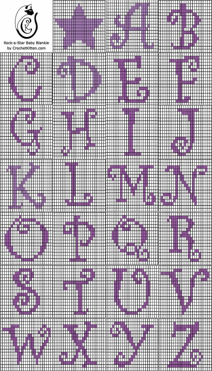 Printable Crochet Letters Graph The Complete Crocheted Alphabet 16 with Free Printable Crochet Alphabet Patterns