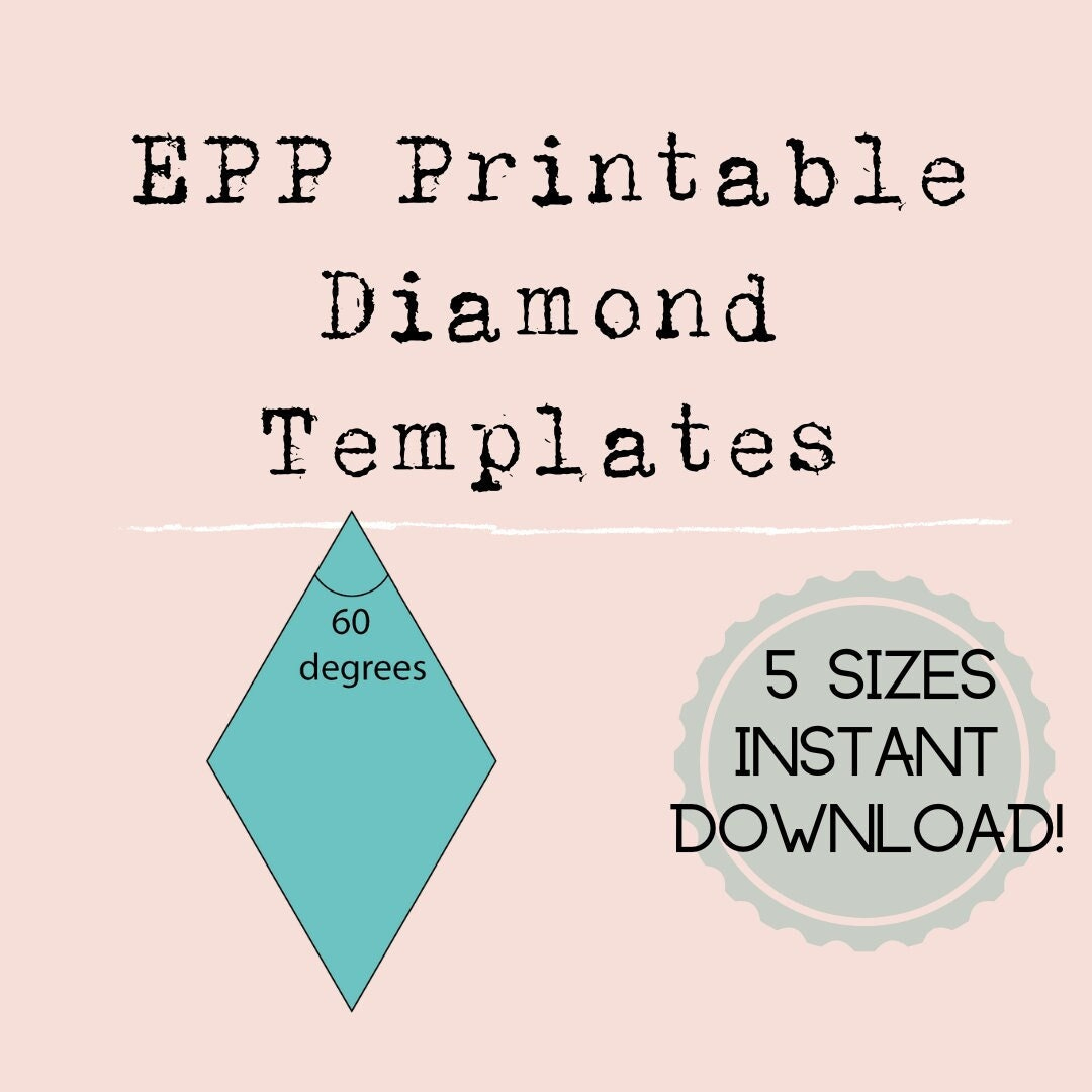 Printable Diamond Templates In 5 Sizes - 60 Degree 6 Point Star - Etsy within Free Printable 60 Degree Diamond Template