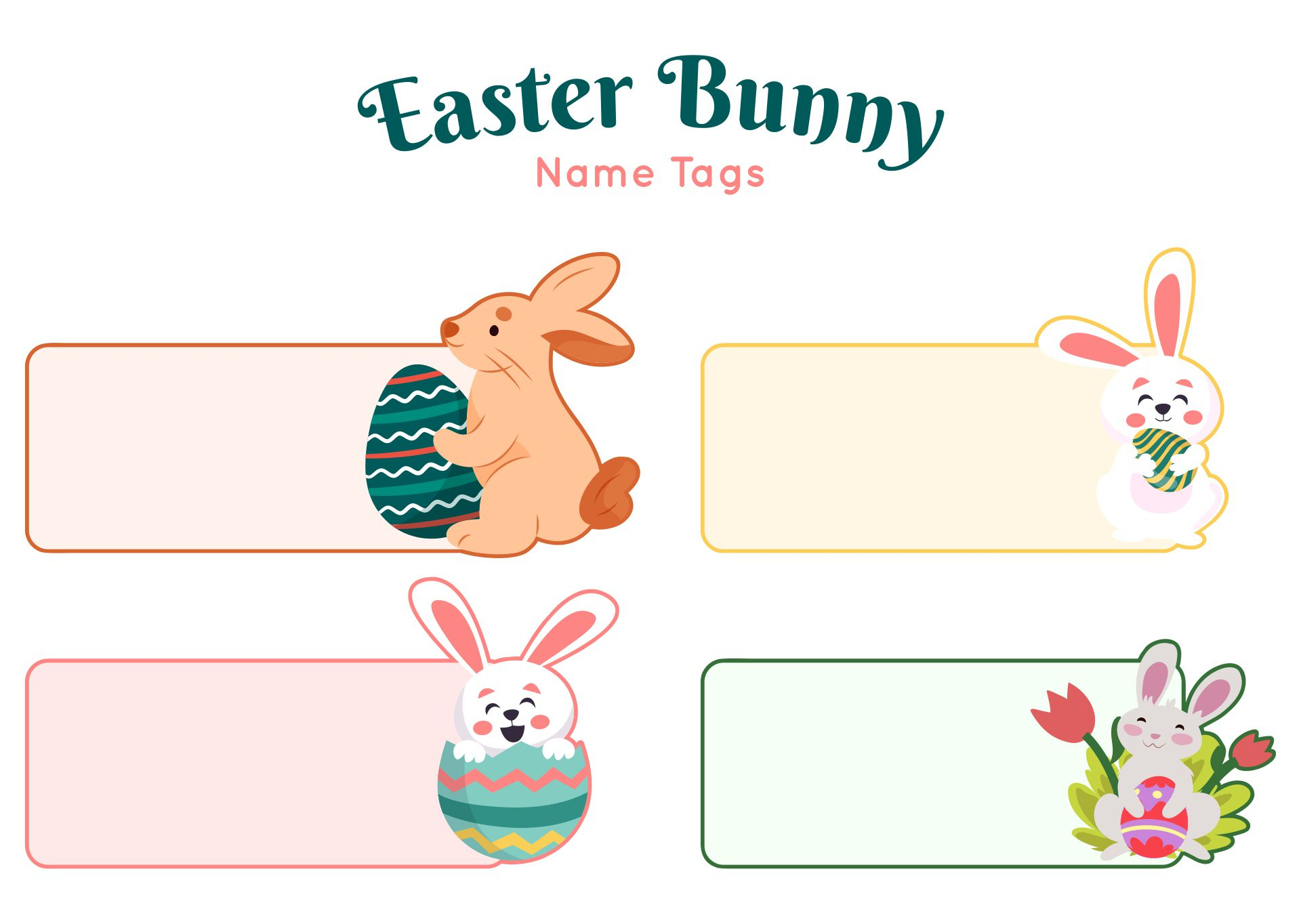 Printable Easter Name Tags - Printable Party Favors in Printable Easter Egg Name Tags
