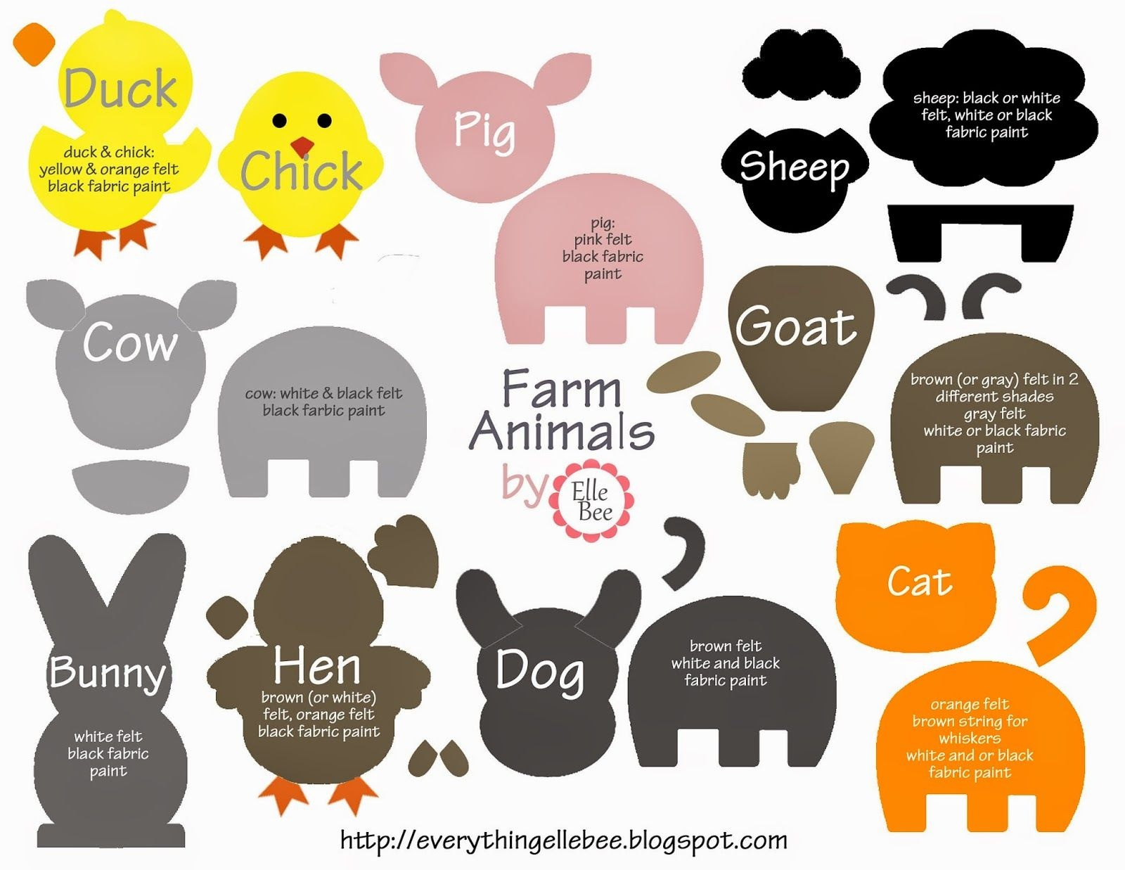 Printable Farm Animal Cutouts - Printable Party Favors inside Farm Animal Stencils Printable