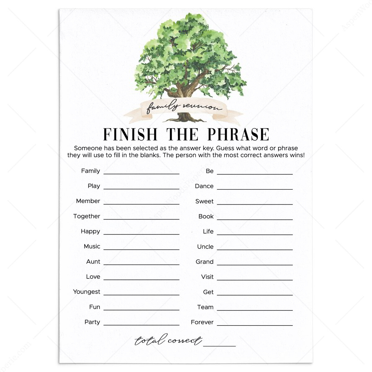 Printable Finish The Phrase | Game For Family Gatherings with regard to Finish the Phrase Printable