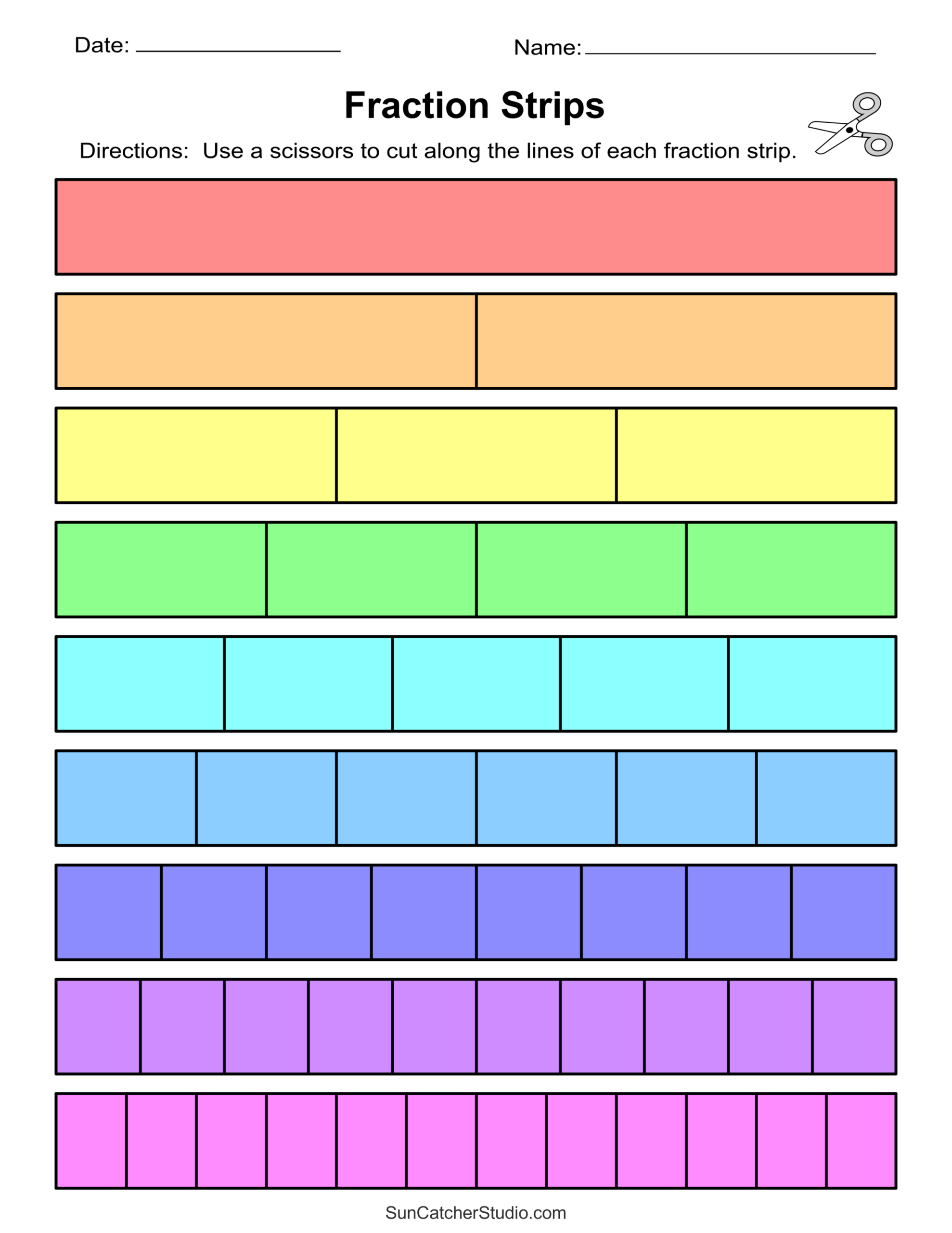 Printable Fraction Strips And Fraction Bars – Free Printables with regard to Blank Fraction Bars Printable