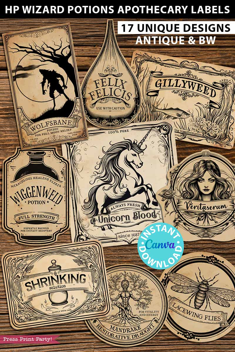 Printable Harry Potter Potion Labels Just Like Hogwarts with regard to Harry Potter Potion Labels Free Printables
