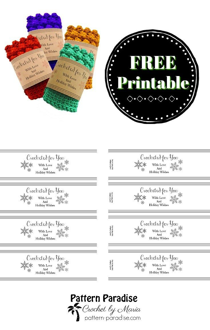 Printable: Holiday Crocheted For You Template within Free Printable Crochet Labels