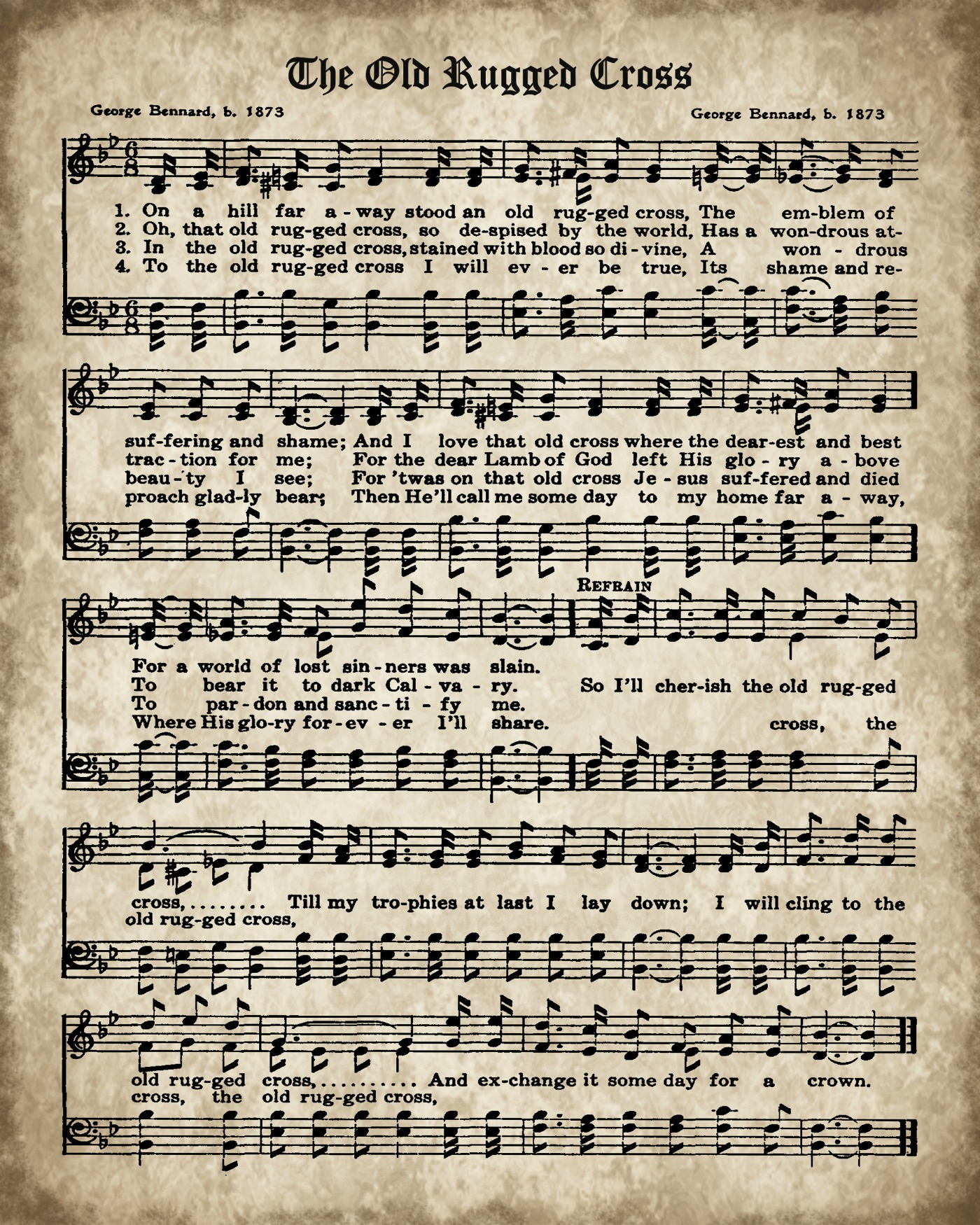 Printable Hymn Book Page - The Old Rugged Cross - Knick Of Time in Free Printable Old Rugged Cross Sheet Music